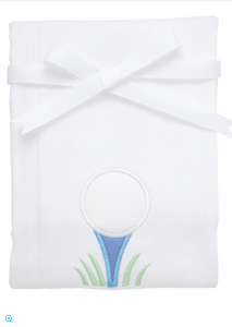 Golf Applique Burp, Blue