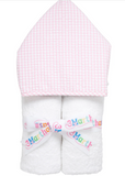 3 Marthas Big Check Everykid Hooded Towel, Pink