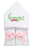 3 Marthas Alligator Everykid Towel in Pink