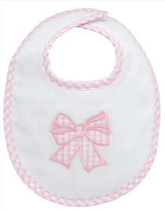 Bow Applique Basic Bib, Pink