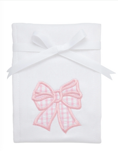 Bow Applique Burp in Pink