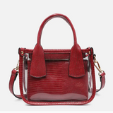 Stacey Clear Satchel with Inner Bag Dark Red