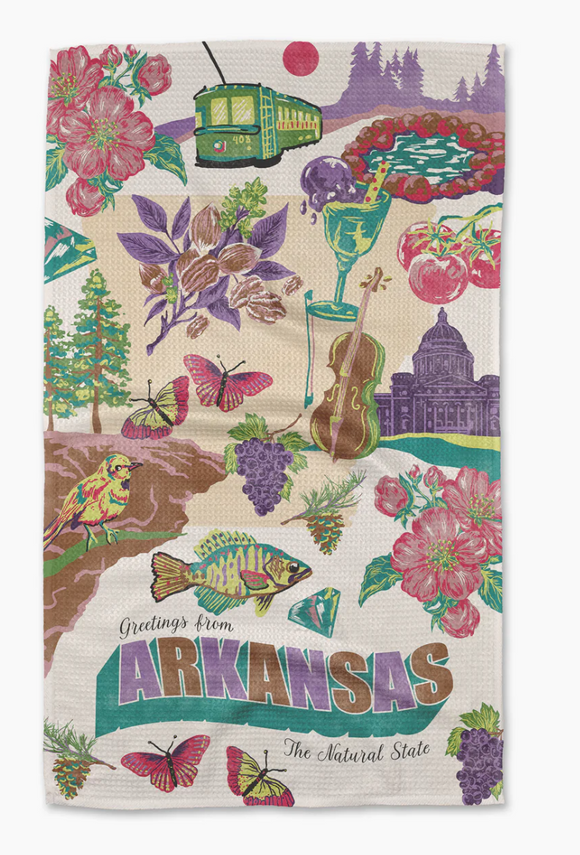Greetings From Arkansas Tea Towel