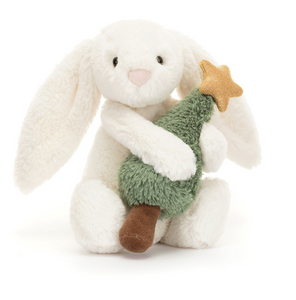 Jellycat Bashful Bunny with Christmas Tree