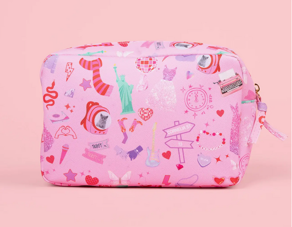 Swiftie Taylor Swift Pink Mosaic Cosmetic Pouch Bag