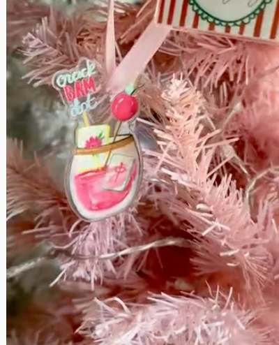 Mahjong Christmas Petite Ornament - Cocktail Glass