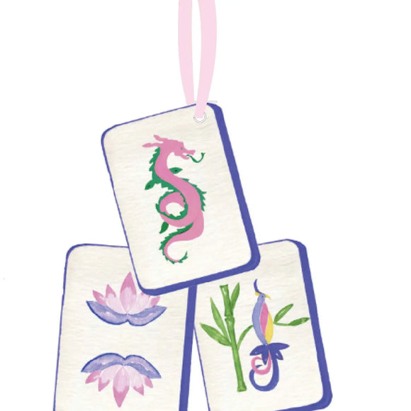 Mahjong Christmas Petite Ornament - 3 Tile