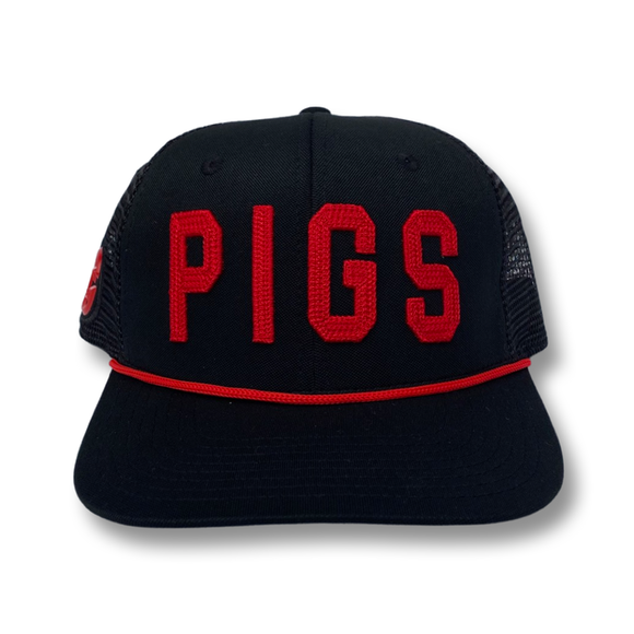 Pigs Wrap Around Mesh Hat - Black