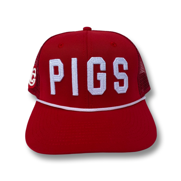 Pigs Wrap Around Mesh Hat - Red