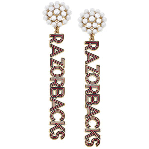 Razorback Pearl Cluster Drop Earrings