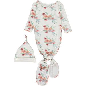 Knotted Gown & Hat -Summer Blooms