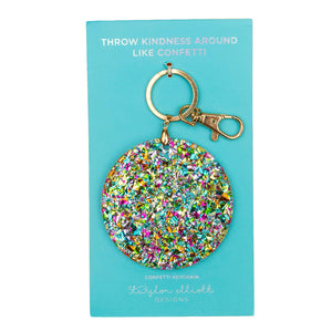 Confetti Acrylic Circle Keychain