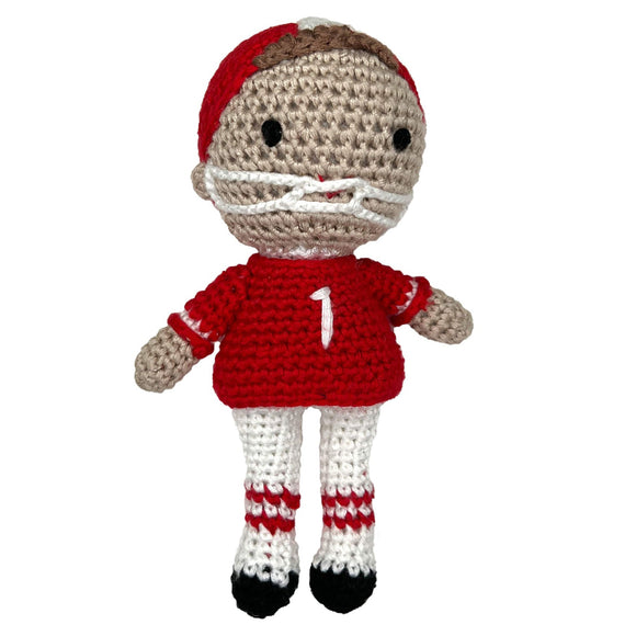 Crochet Football Player Rattle