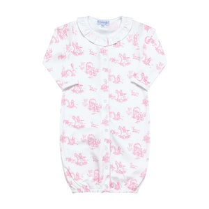 Pink Toile Baby Converter Gown